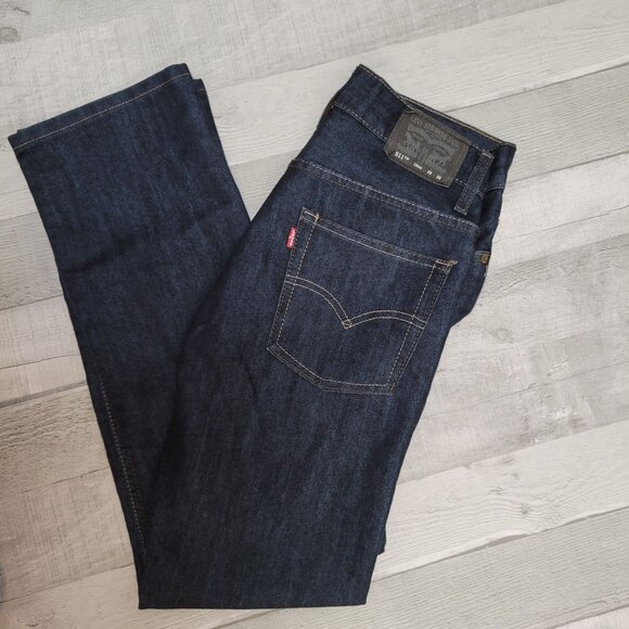 Levis 511 Slim Fit Jeans 28x28 Dark Wash Denim Mens Casual Wear - Picture 2 of 5